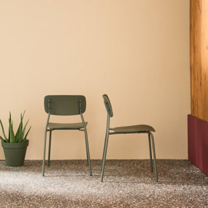 Chaise de jardin empilable acier et plastique (lot de 2) LIVA