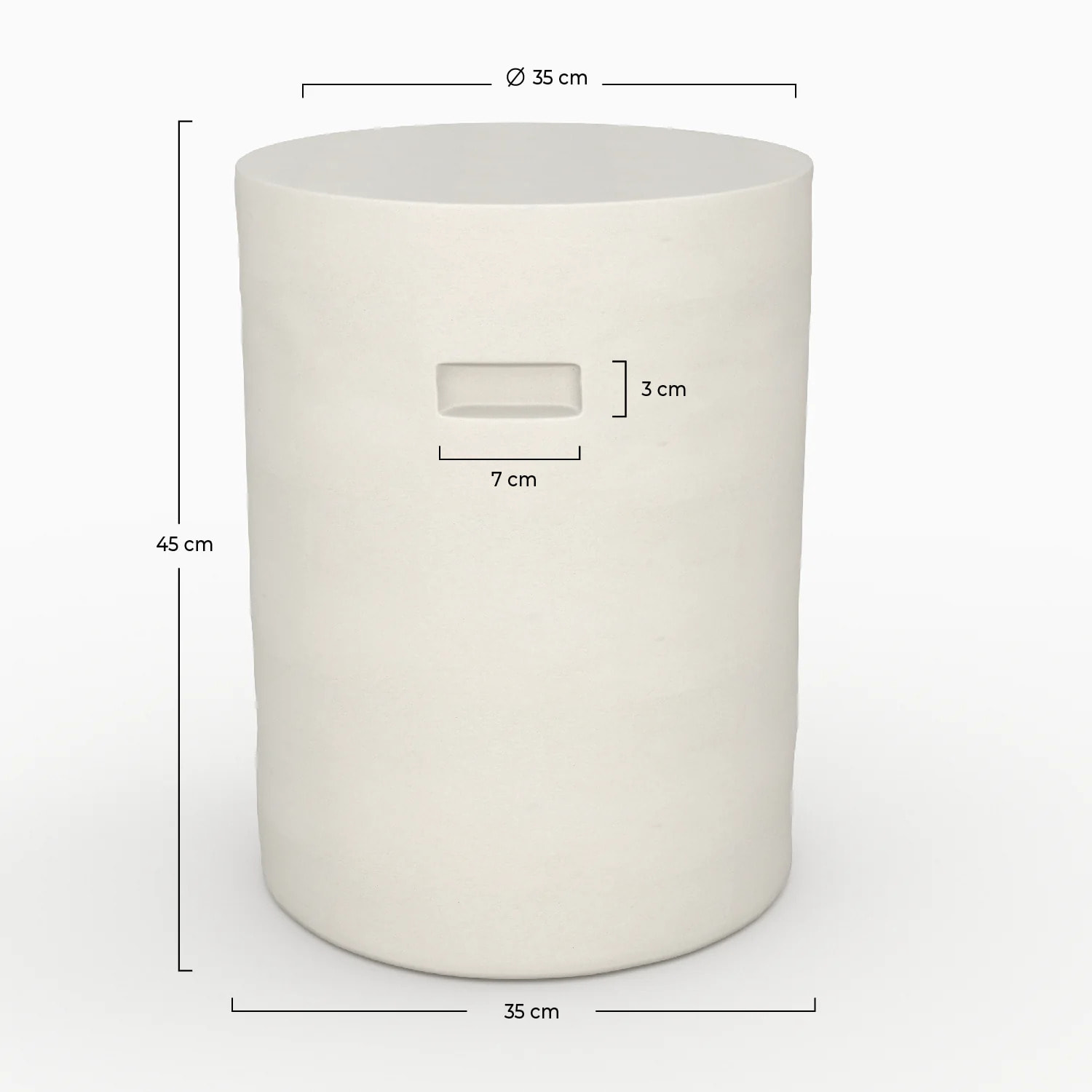 Table d'appoint ronde en béton blanc D35 cm - Santorini