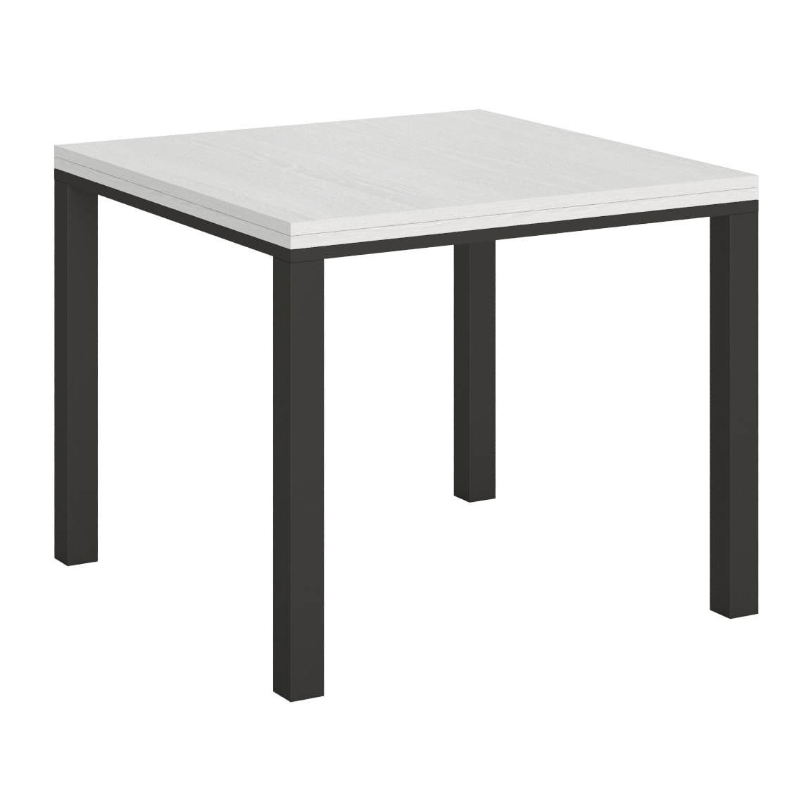 Mesa tipo libro 90x90/180 cm Everyday Libra Fresno Blanco estructura Antracita