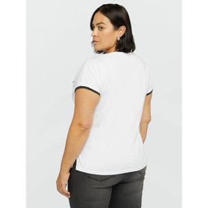 Fiorella Rubino - Camiseta con lazo de lentejuelas - Blanco