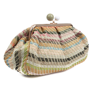 Boesio Bolso bandolera Mujer. Fabricado en rafia sintética entrelazada.