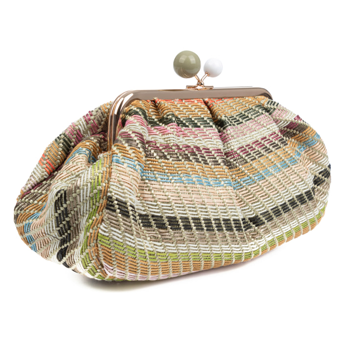 Boesio Bolso bandolera Mujer. Fabricado en rafia sintética entrelazada.
