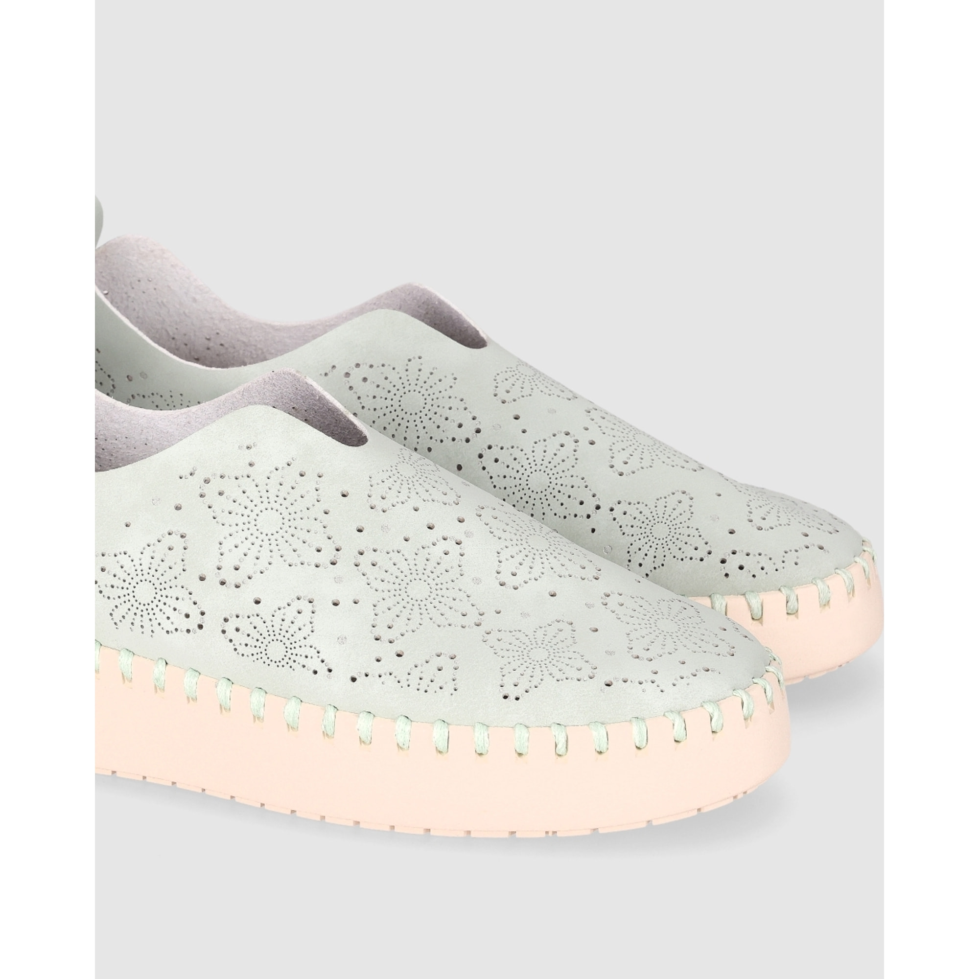 Zapatos de Piel Sintética - Verde - Tacón: 4 cm