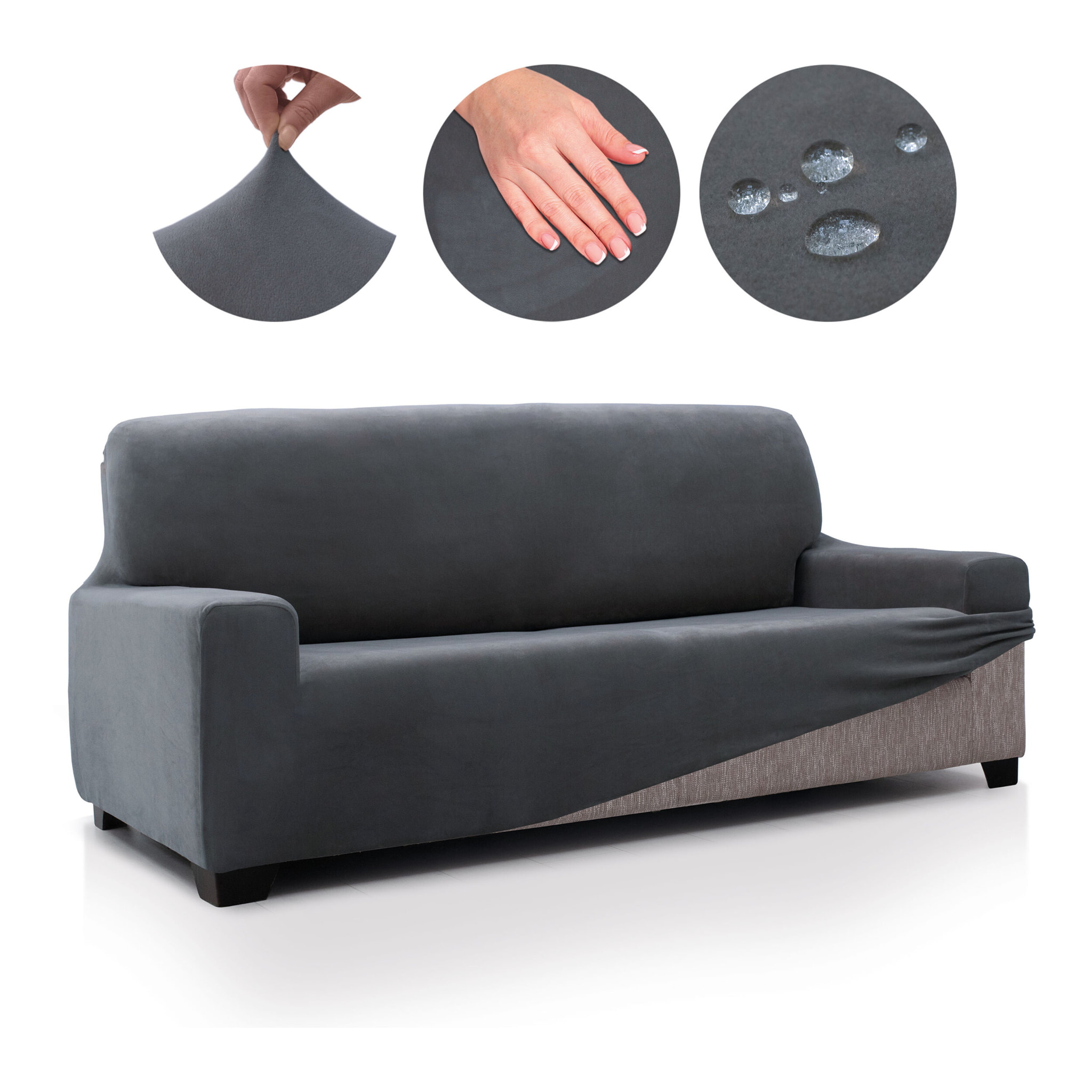 Funda de sofá TERCIOPELO ANTI MANCHAS Multi elástica modelo VERONICA