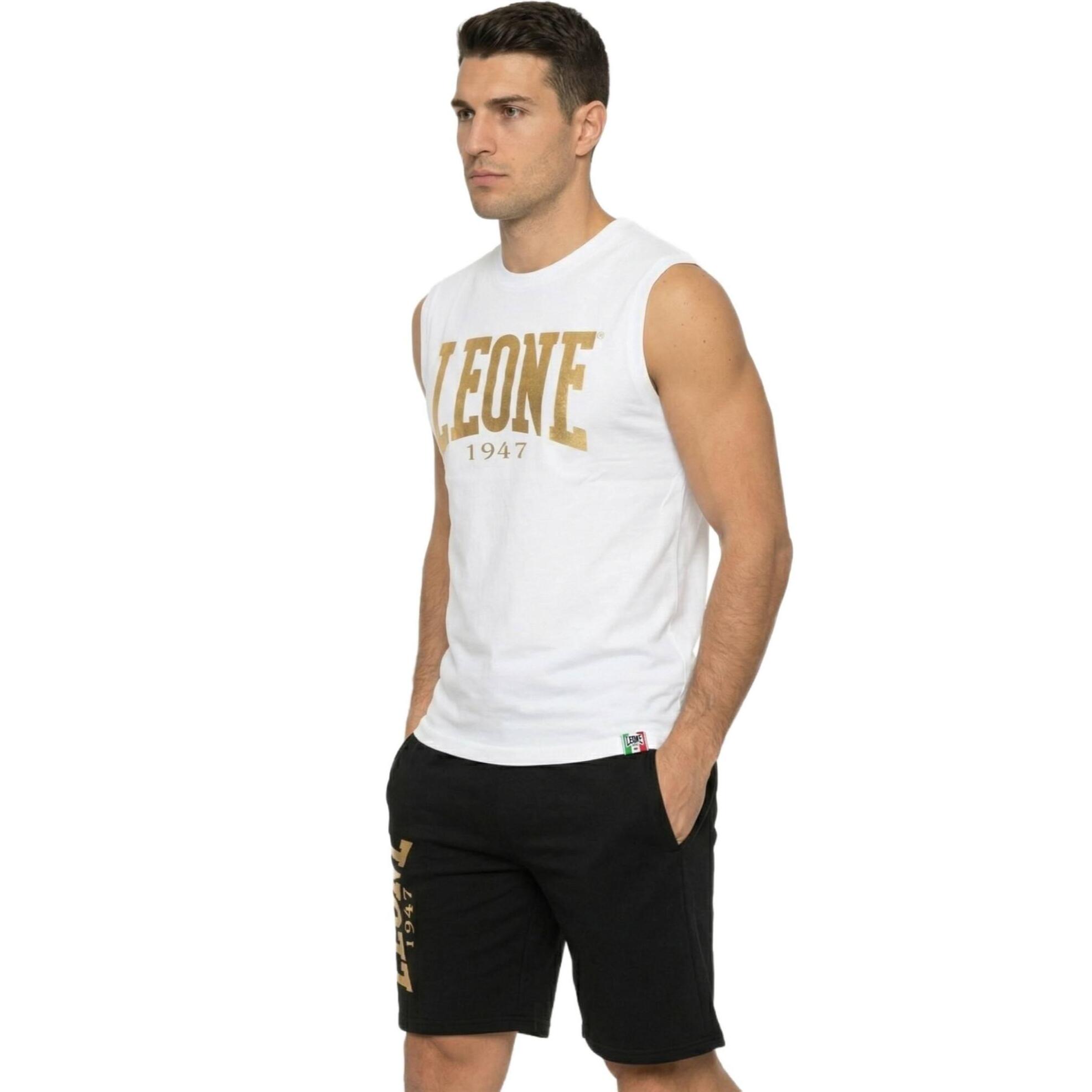 Camiseta sin mangas dorada para hombre