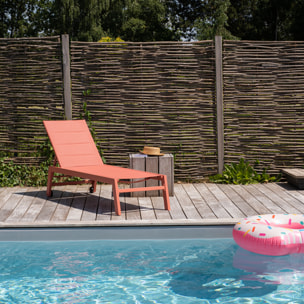 Bain de soleil BARBADOS en textilène terracotta - aluminium terracotta