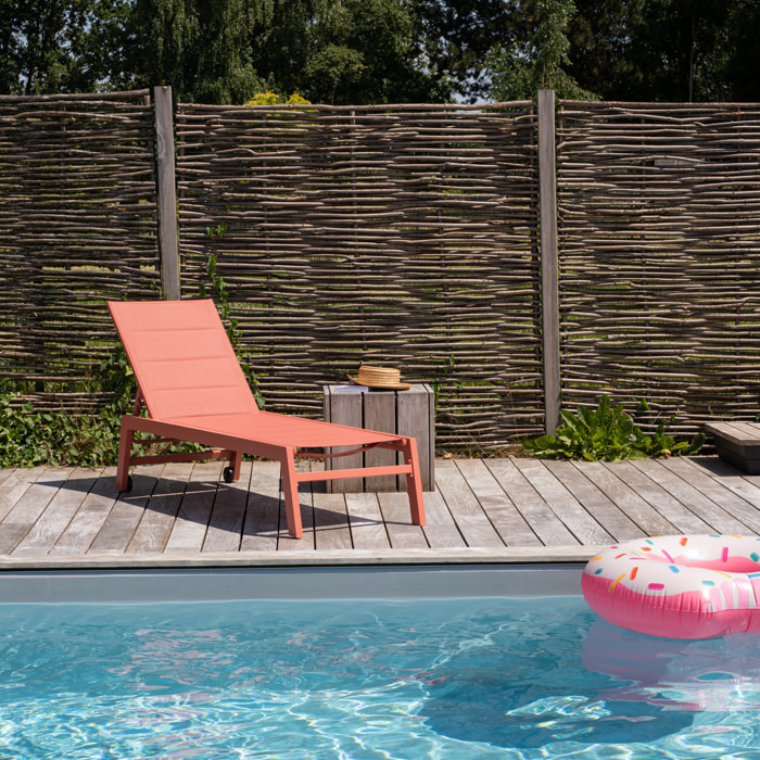 Bain de soleil BARBADOS en textilène terracotta - aluminium terracotta
