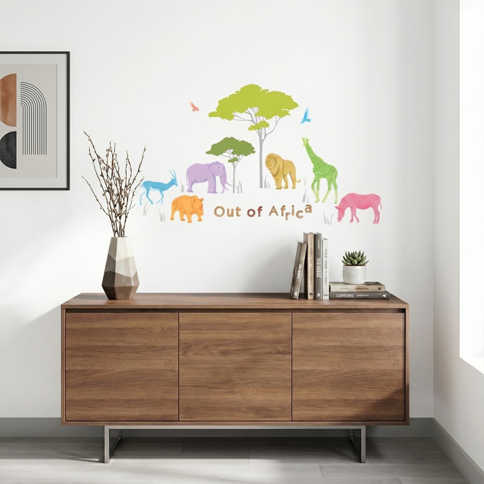 Stickers Muraux décoration adhésifs Animaux d'Afrique coloré