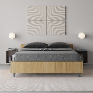 Letto matrimoniale francese senza rete 140x200 quercia Nuamo