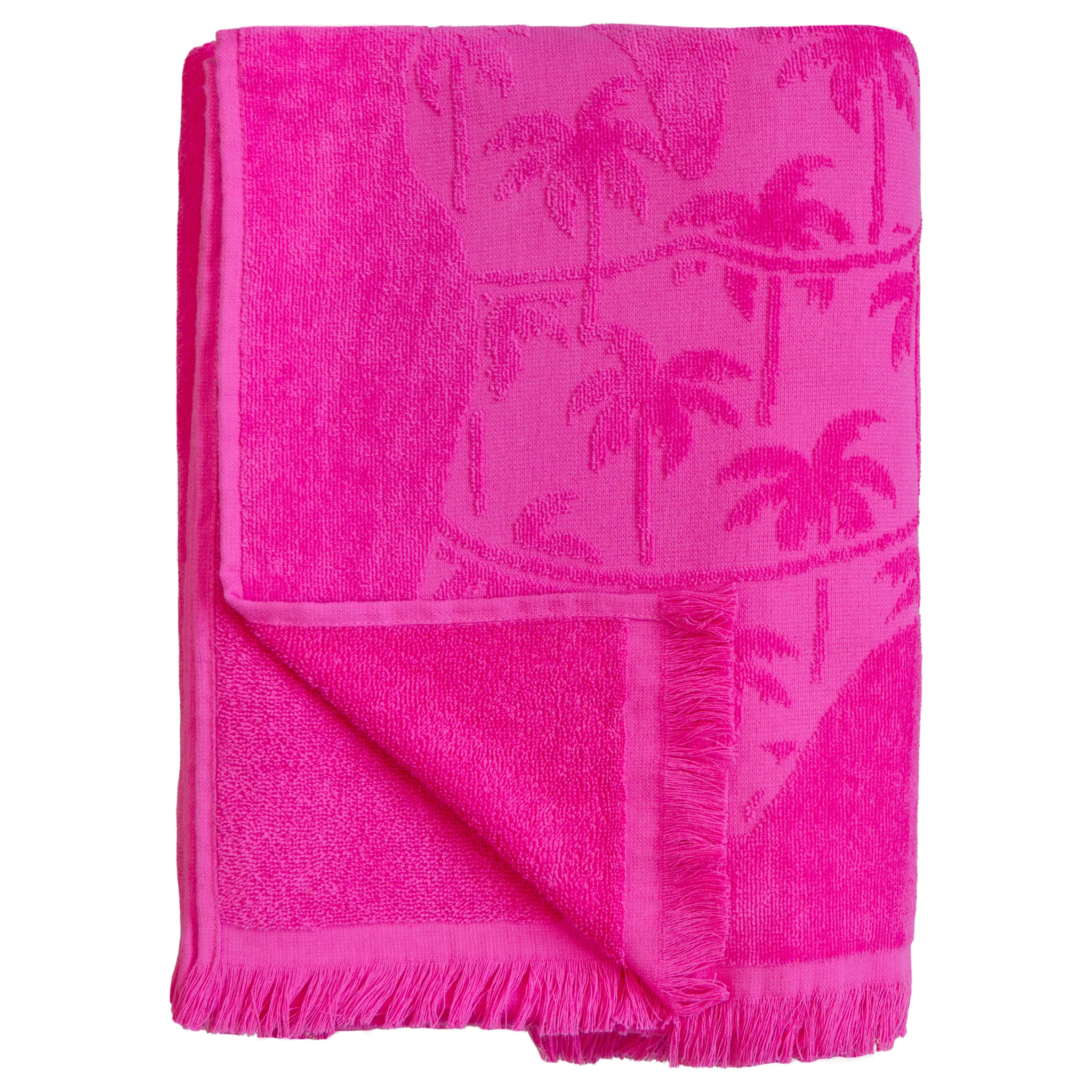 Serviette de plage éponge velours Jacquard ciselée - Maracas - 140x180cm - 340g/m²