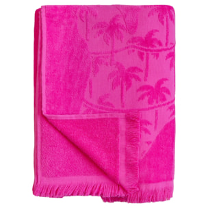 Serviette de plage éponge velours Jacquard ciselée - Maracas - 140x180cm - 340g/m²