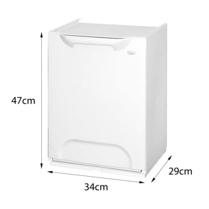 Pattumiera Dorothy, Cestino portarifiuti, Bidone per raccolta differenziata, Cestino spazzatura, 100% Made in Italy, 34x29h47 cm, Bianco