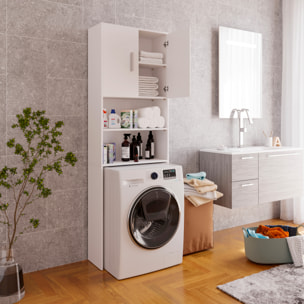 Mobile Sopra Lavatrice Asciugatrice Armadio Mobiletto Bagno Mobili Salvaspazio Armadietto A Colonna Per Lavanderia Coprilavatrice 190x26x64 Cm Bianco