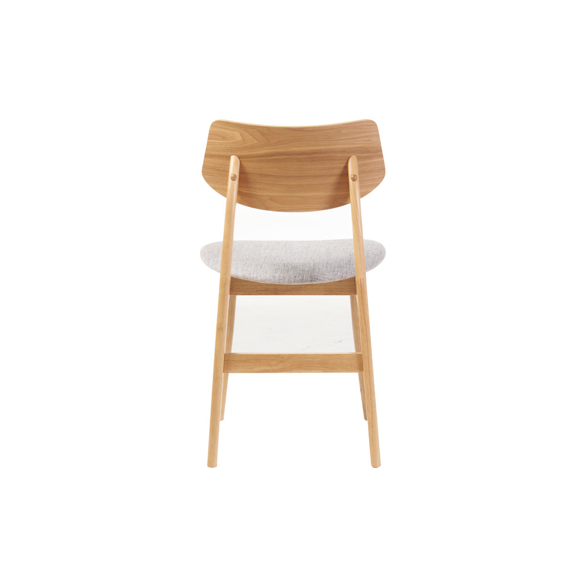 Chaises scandinaves en bois clair et tissu gris clair (lot de 2) ELION