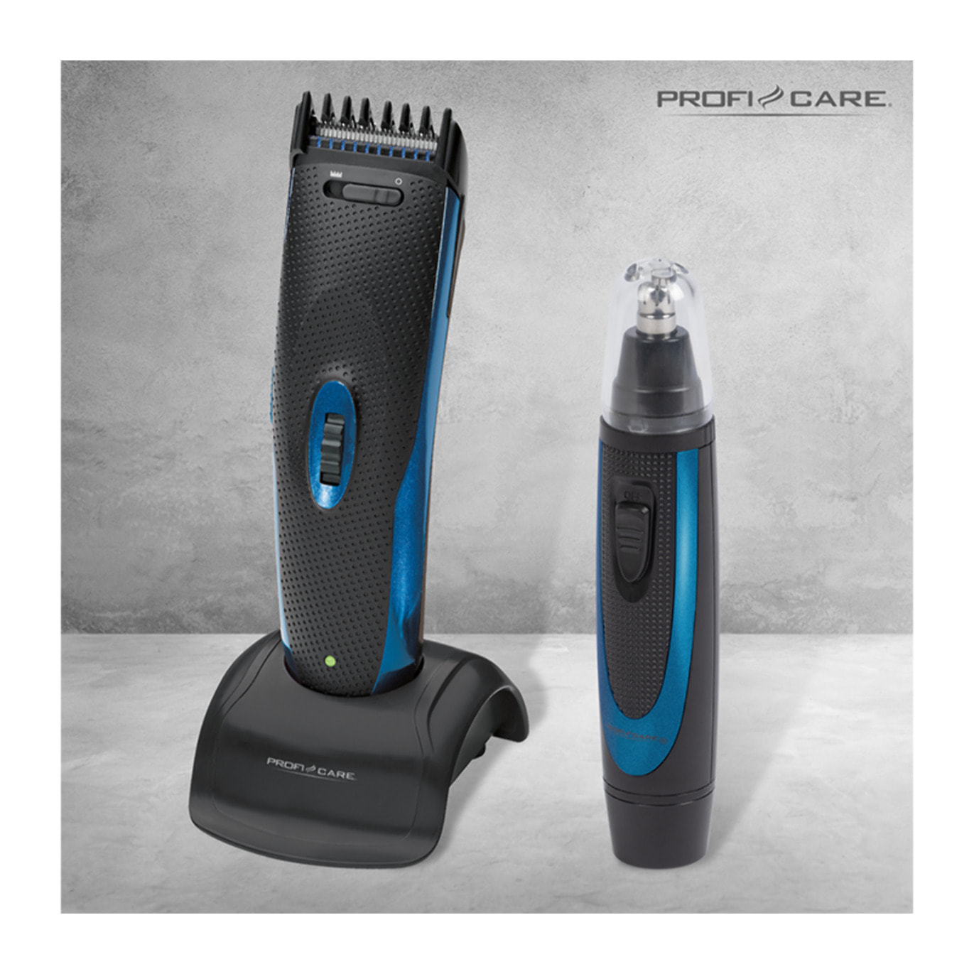 Tondeuse cheveux/barbe professionnelle et épilateur nez/oreilles Proficare PC-HSM/R 3052 NE Noir/Bleu