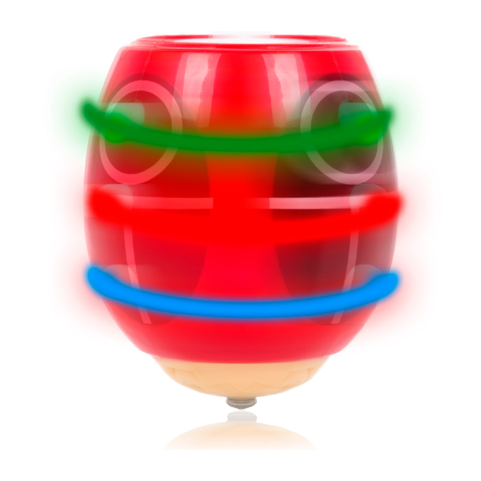 Espositore 12 pz. Spinning Top Squid Egg con luci LED colorate e musica. Modelli Vigilantes assortiti.