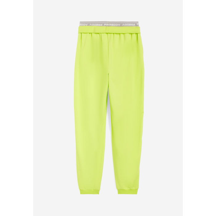 Pantaloni joggers in jersey con elastico logato scopribile