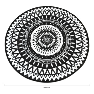 Tapis extérieur Maori Ø150cm noir