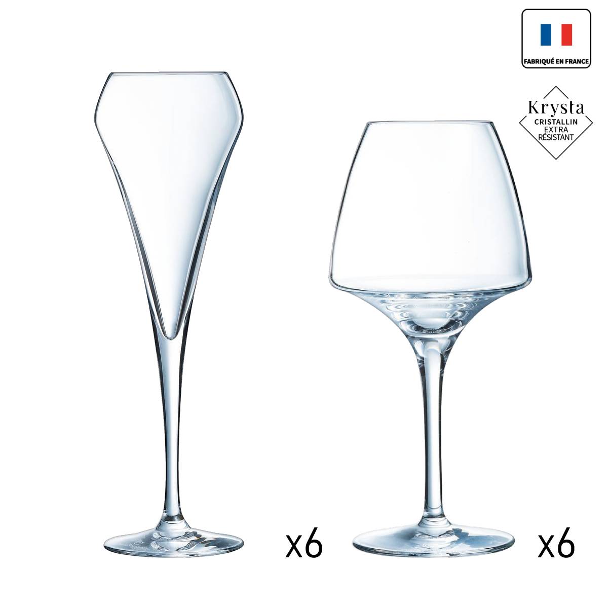 Ensemble verres à pied et flutes à champagne Open Up  - Chef et Sommelier