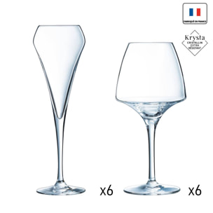 Ensemble verres à pied et flutes à champagne Open Up  - Chef et Sommelier