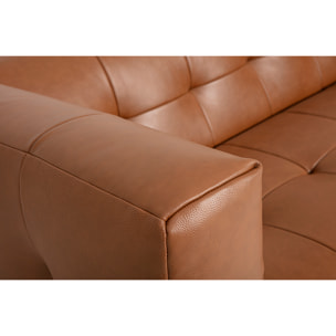 Canapé design 3 places en cuir marron CORTO