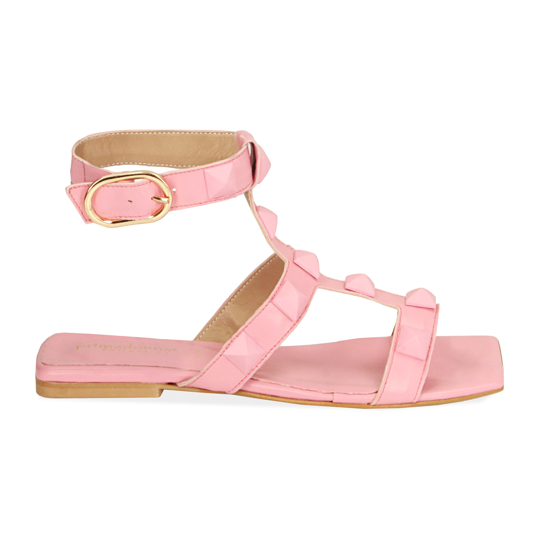 Sandalias de piel rosa