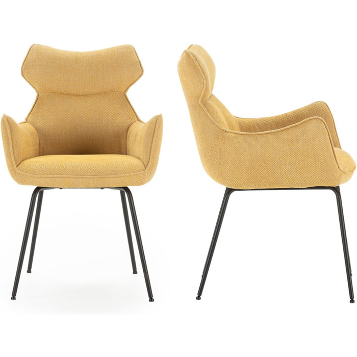 Lot de 2 fauteuils de table en tissu - ICONIC