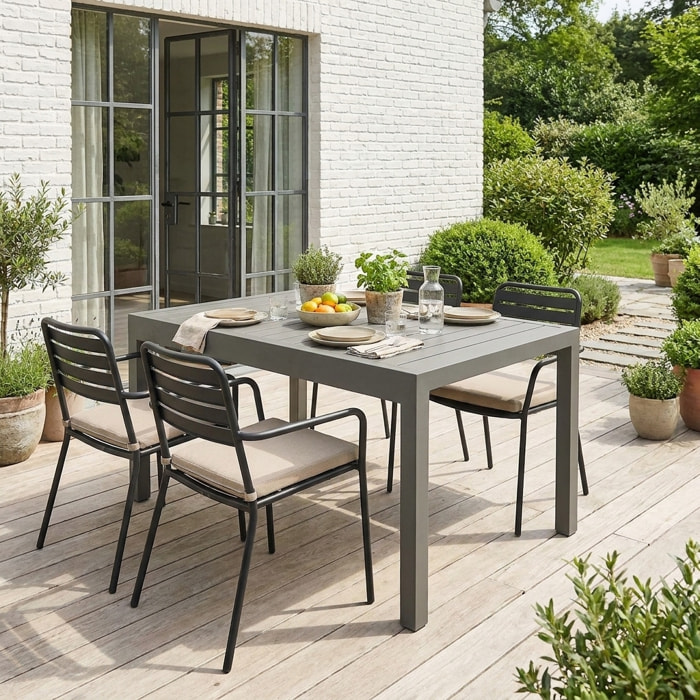 Table de jardin extensible aluminium 8 places ELORA