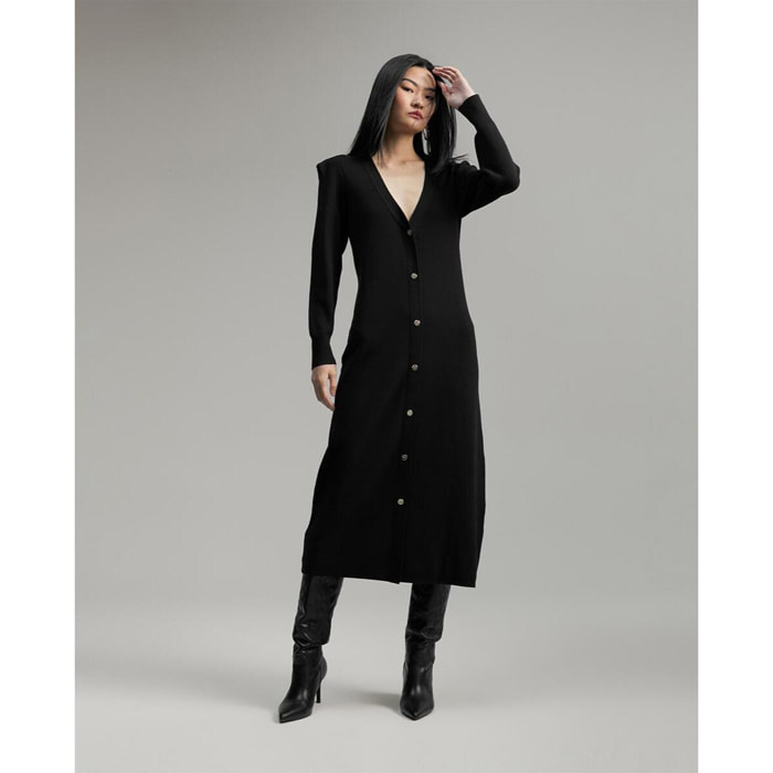 abito midi in maglia con spalline