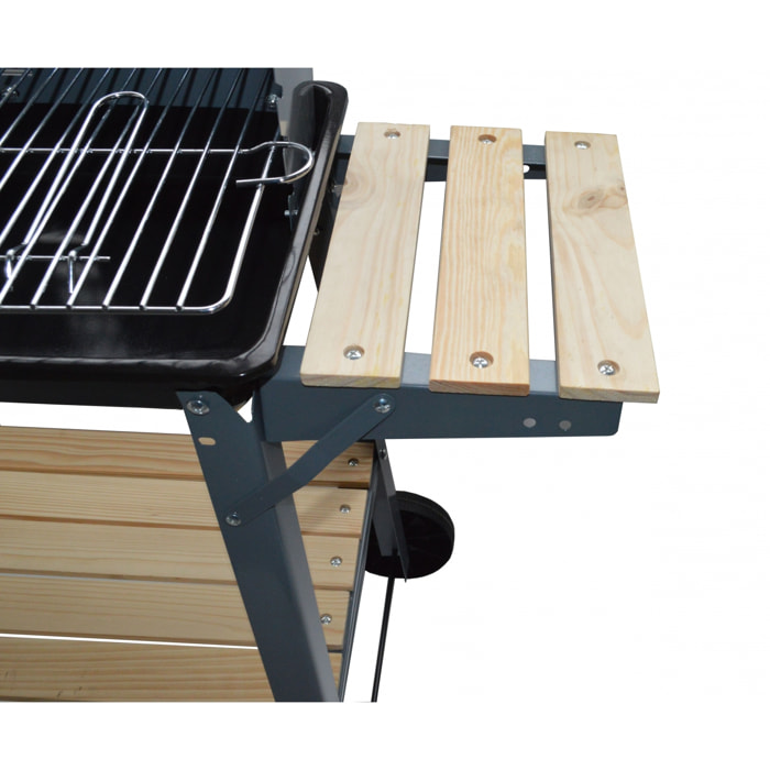 Barbecue mobile au charbon de bois 48 x 28 cm TABARANO