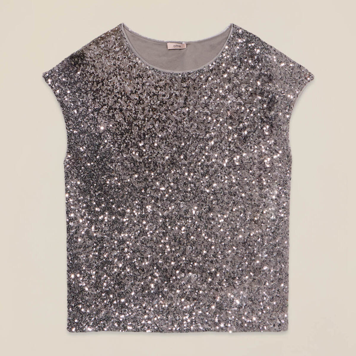 Oltre - Camiseta de lentejuelas - Argento