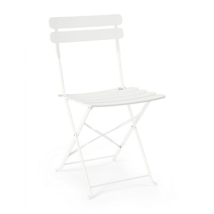 Set di 2 sedie YASMIN in acciaio bianco, pieghevole