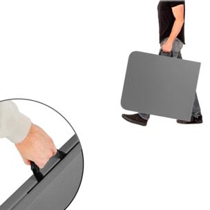 Tavolo Tavolino Pieghevole In Dura Resina Set Birreria Facile Trasporto Con Maniglie Giardino Campeggio Terrazzo Fiere Sagre 180x74x74 cm Grigio