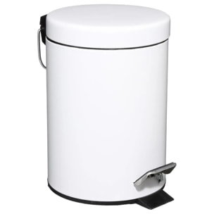 Poubelle ronde métal 3L "Colorama" blanc