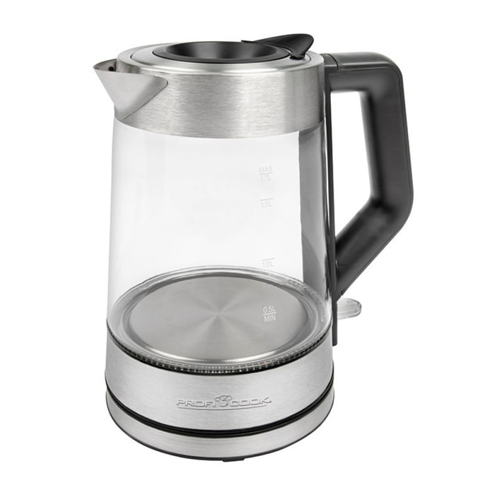 Bouilloire électrique verre/inox 1,7L 2200W Proficook PC-WKS 1190 G