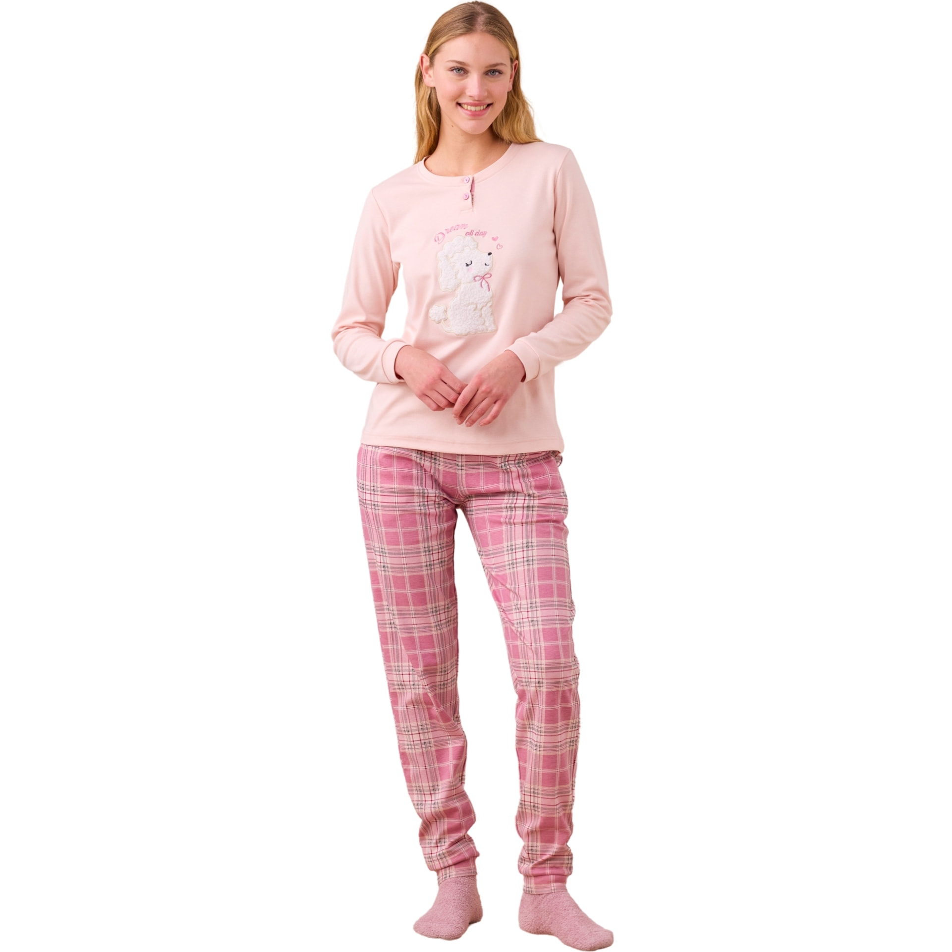 Pigiama donna caldo cotone articolo barboncino. Noidinotte