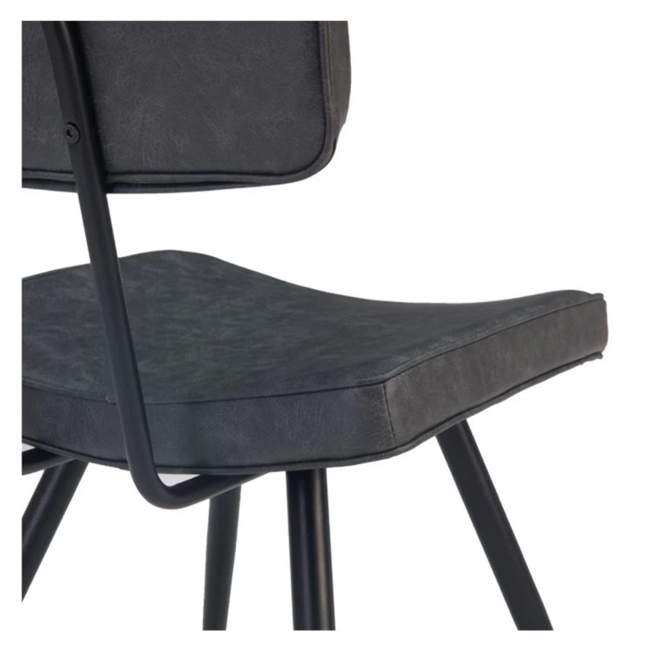 Lot de 2 chaises en cuir synthétique gris / noir - Texas