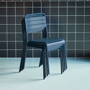 Chaise de jardin acier (lot de 4) AMÉLIA