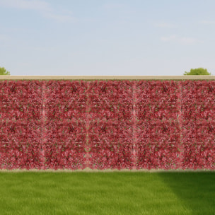 Well home jardín vertical artificial, panel de seto 100x100cm, para decoración interior y exterior - flores rosas y verdes