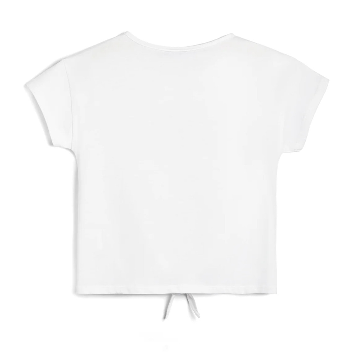 Camiseta de Niña con Logo Frontal en Blanco