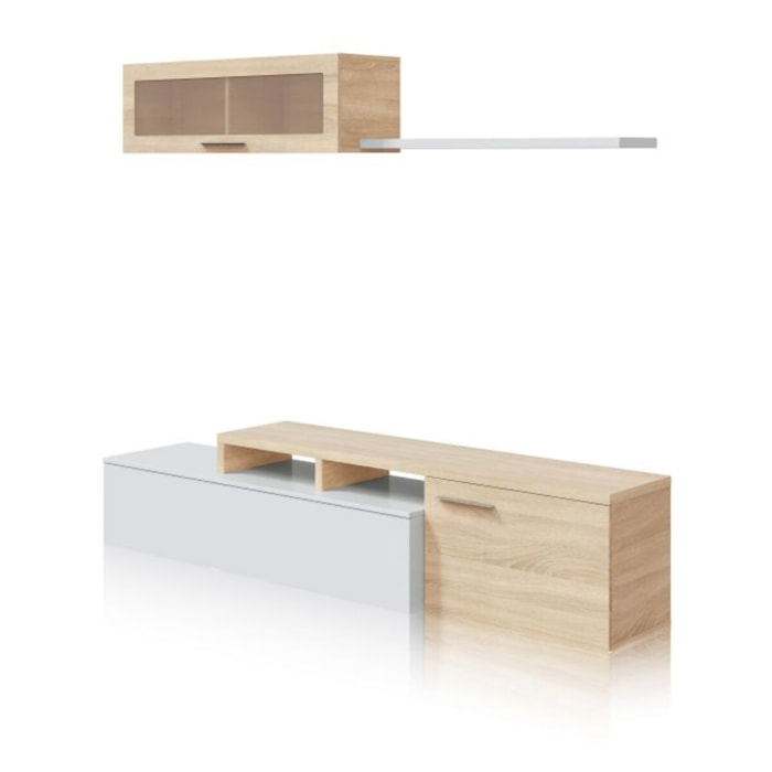 Salón Nero Blanco Brillo - Roble Canadian