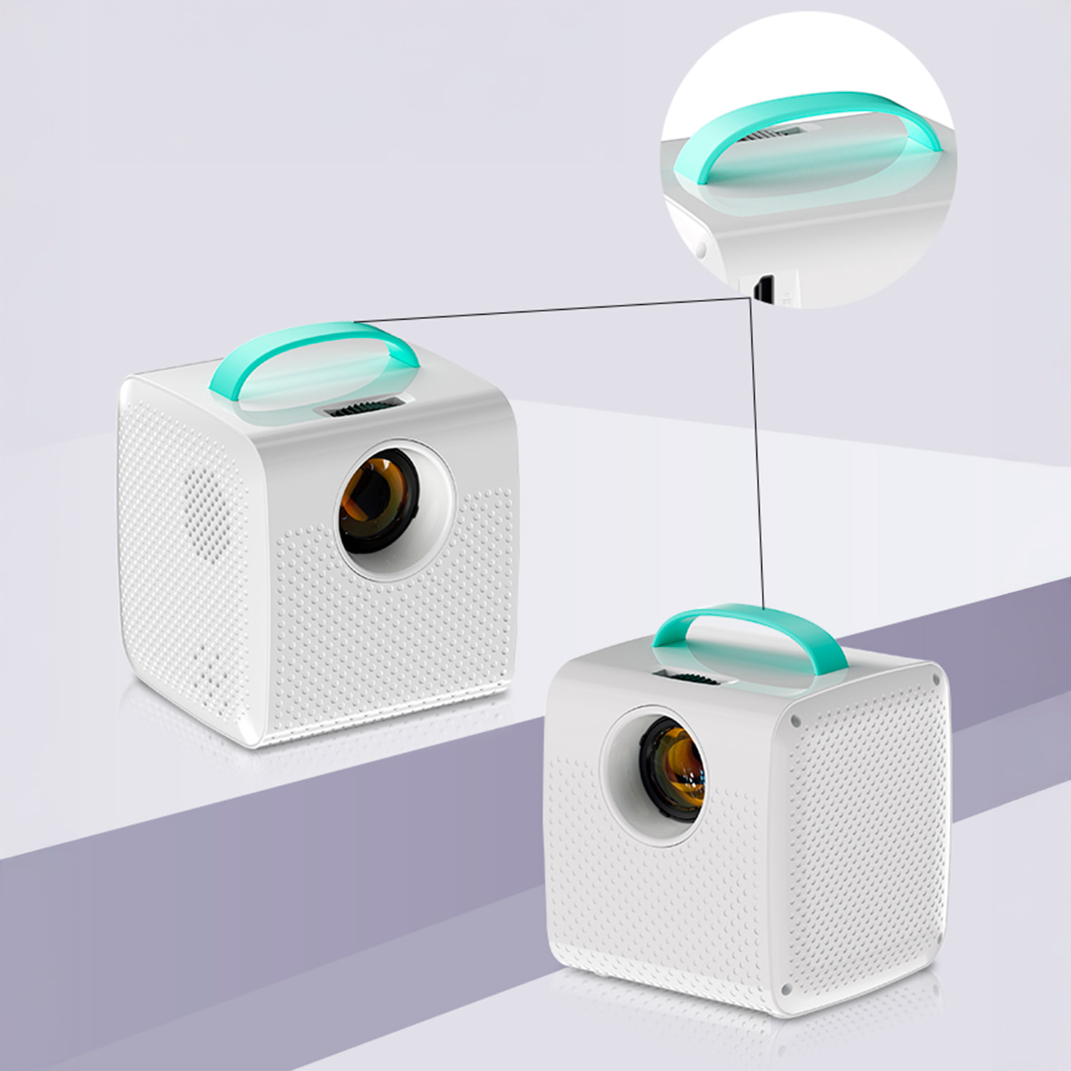 Proyector de video para niños, con entradas HDMI y USB. Resolución compatible HD1080P.