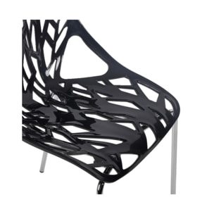 Chaise ajourée et empilable avec pieds métal chromé - QUEEN 3