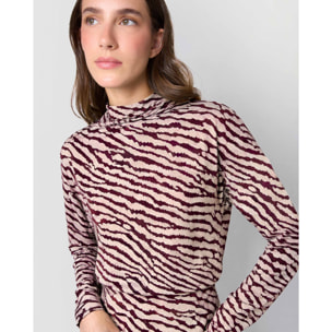 Top drapeado soft rodas burdeos