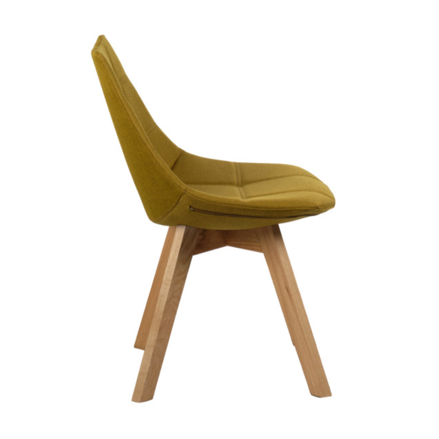 Chaise en tissu dossier avec piétement en bois massif - DEB