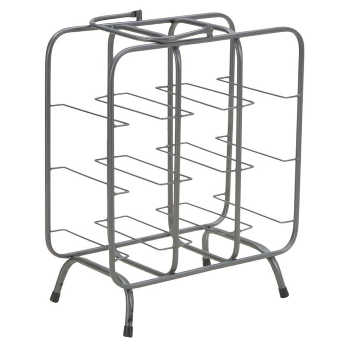 PORTABOTTIGLIE RACK QUADRATO (9 POSTI) OFFICINE 55 GRIGIO