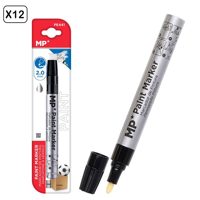 PACK 12 MARCADORES DE PINTURA PLATA