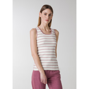 DEHA - Canottiera STRIPED KNIT TANK TOP in cotone per donna