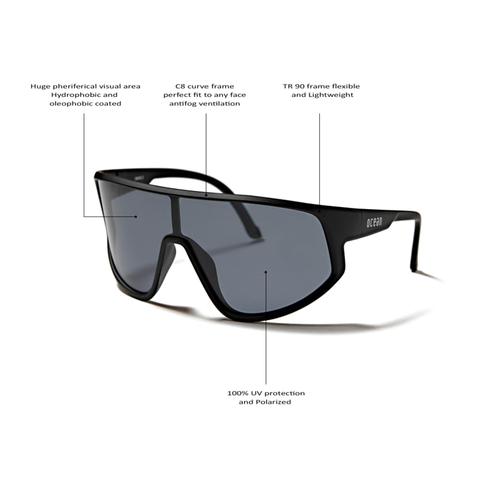 Gafas de ciclismo OCEAN KILLY - Negro brillante / Ahumada