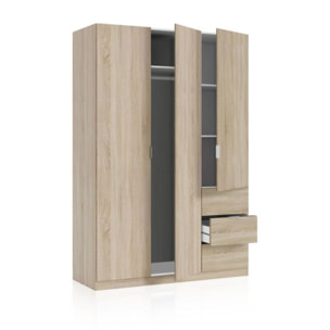 Armario Magan 3 puertas y 3 cajones Roble Canadian
